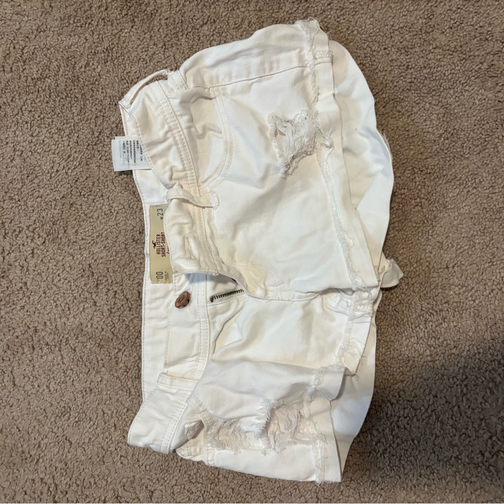 White Distressed Women Shorts